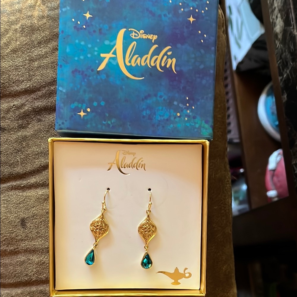 Disney Gold and Blue Aladdin Earrings